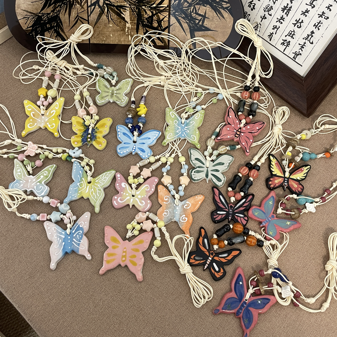 合金棉绳项链 选款蝴蝶项链