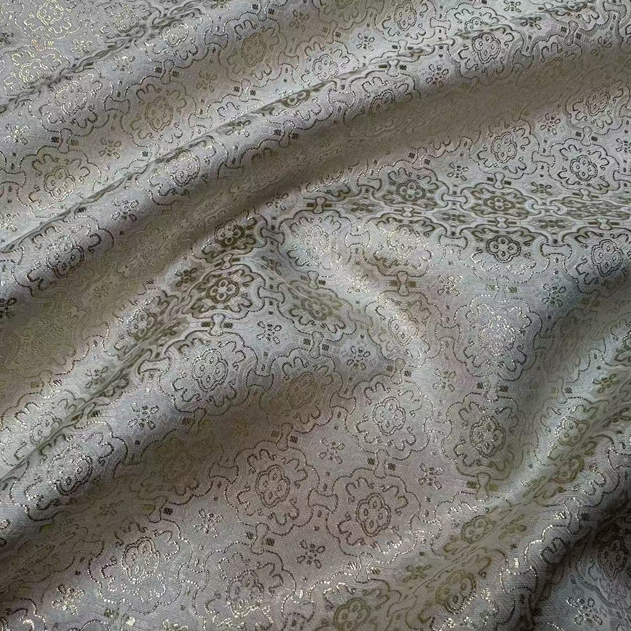 【宋锦面料 白色-定胜纹】国风新中式面料