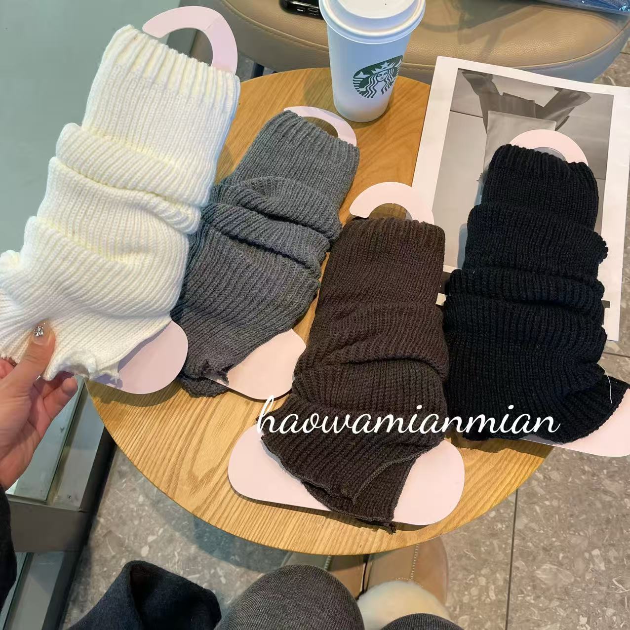 针织袜套女2025秋季新款显瘦腿套纯色开叉堆堆袜洛丽塔袜子韩系