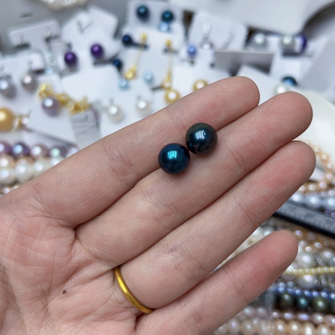 淡水珍珠耳饰银S925镶嵌