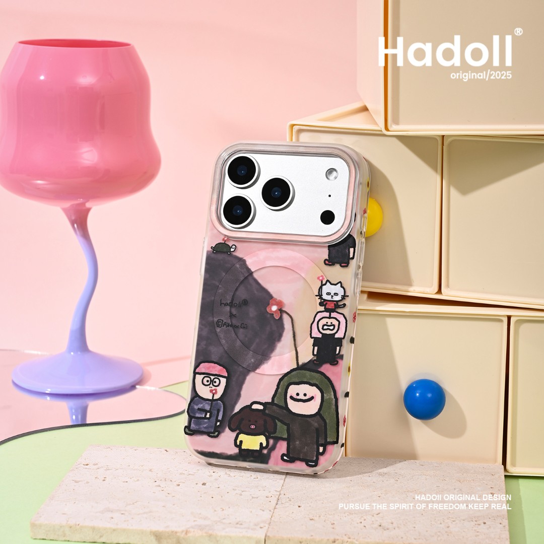 原创“全家福”磁吸支架手机壳iphone17promax适用苹果16pro趣味