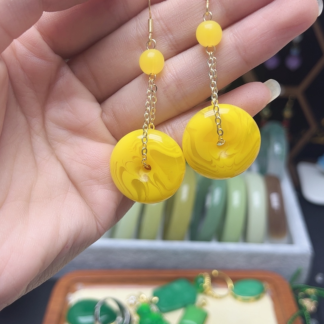 翡翠未镶嵌耳饰耳饰