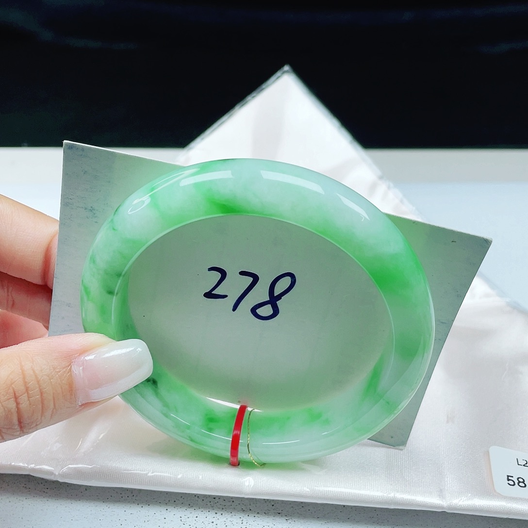 翡翠未镶嵌手镯 正圈58+