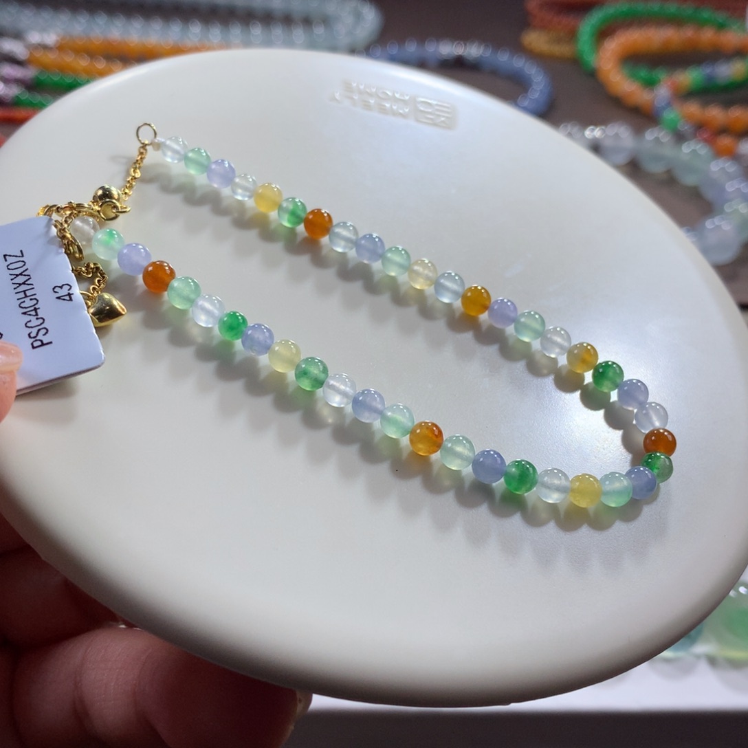 翡翠未镶嵌颈饰冰种甜美马卡龙多宝小米手链卡4