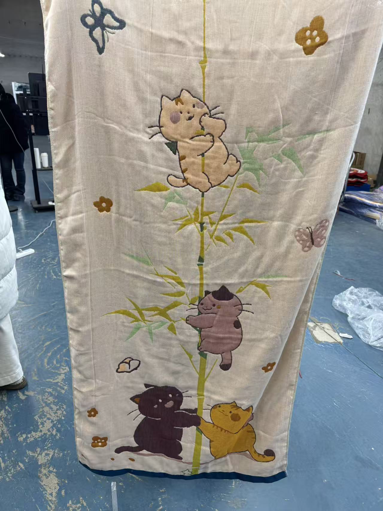 【小猫爬竹】80*160cm柔软舒适亲肤浴巾