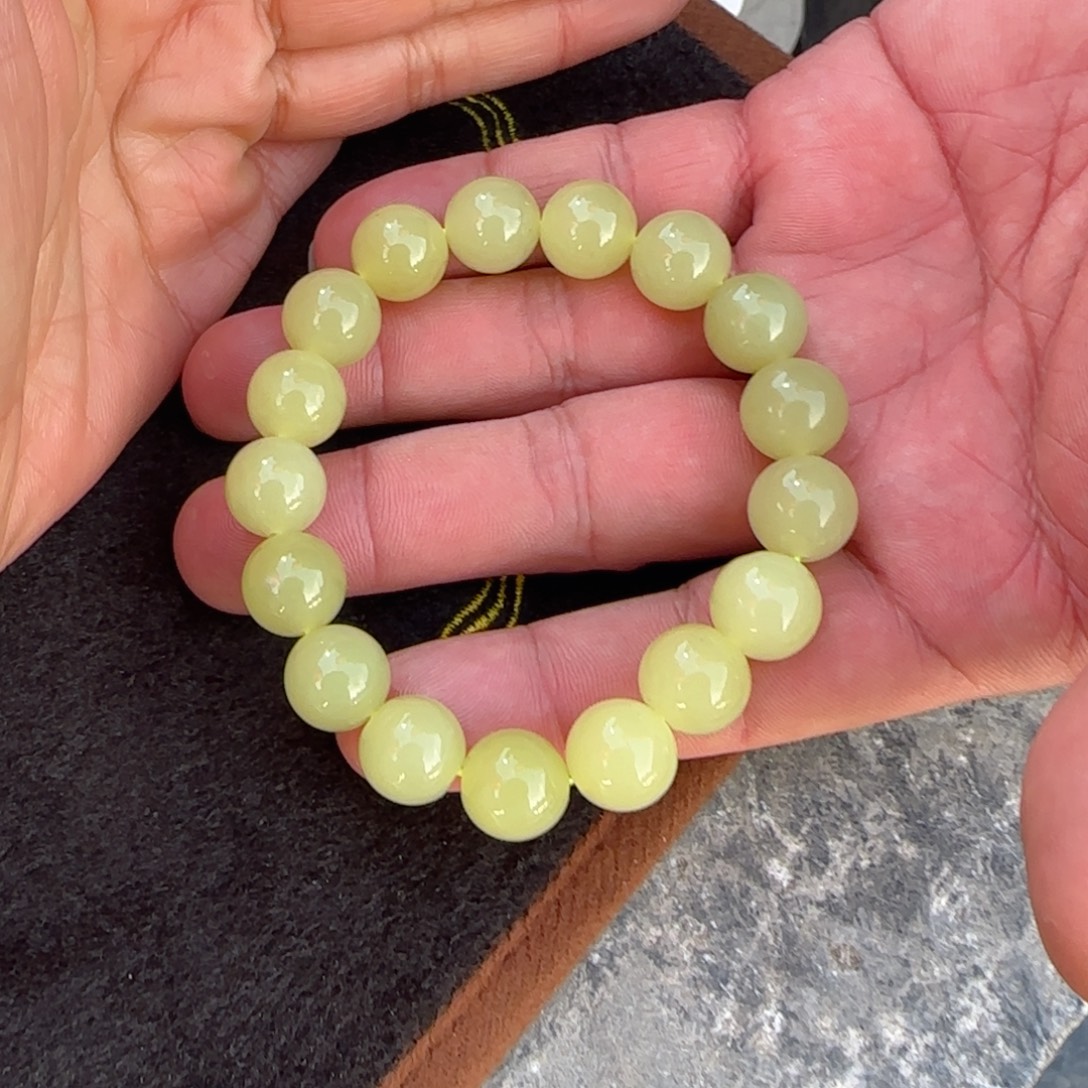 和田玉未镶嵌手链新疆若芜黄口卡12