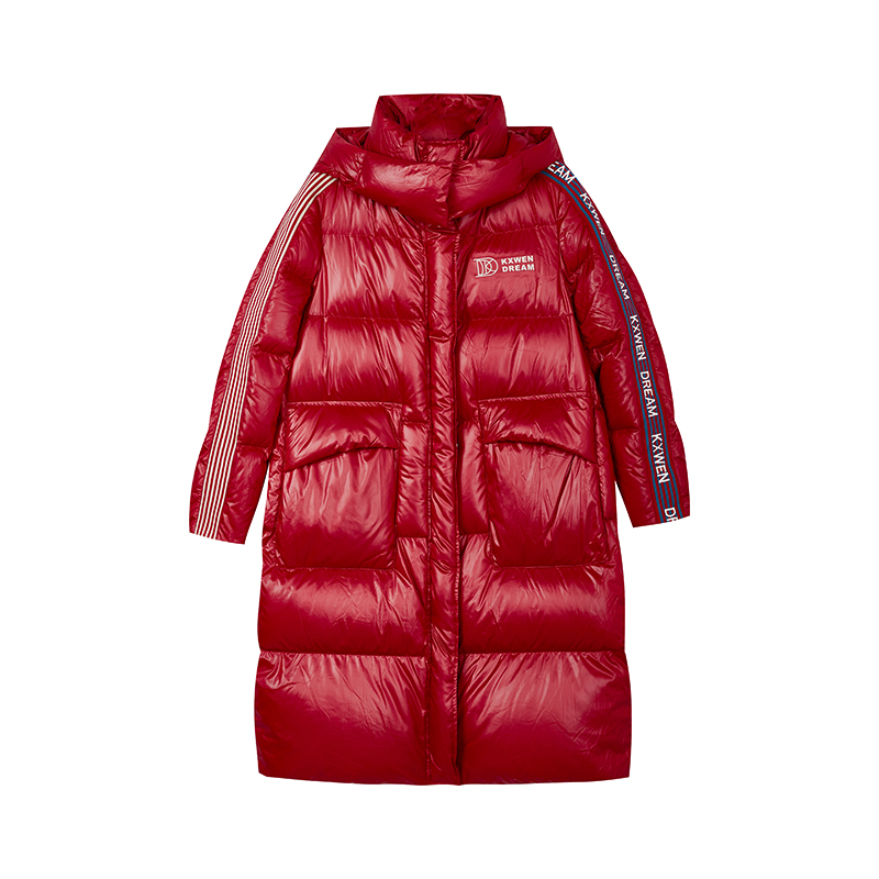 【达人专属】安可拉红美式织带羽绒服泡芙轻暖外套女X10BYS8763