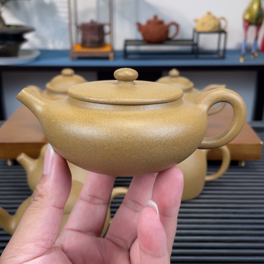 紫砂茶壶青段扁晨150cc