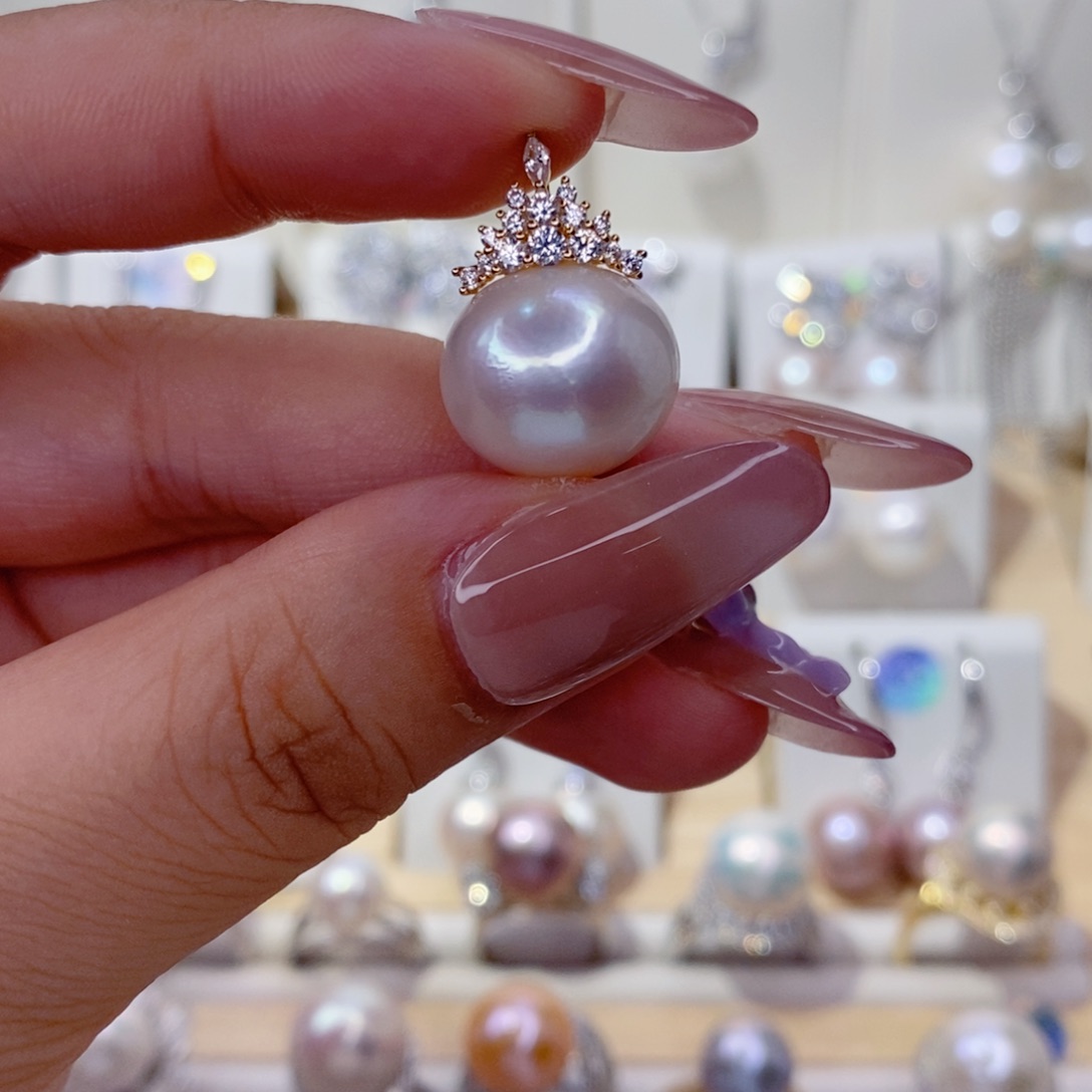 淡水珍珠银S925镶嵌吊坠(赠链)婕