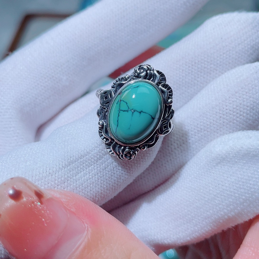 绿松石银S925镶嵌珠宝奇石