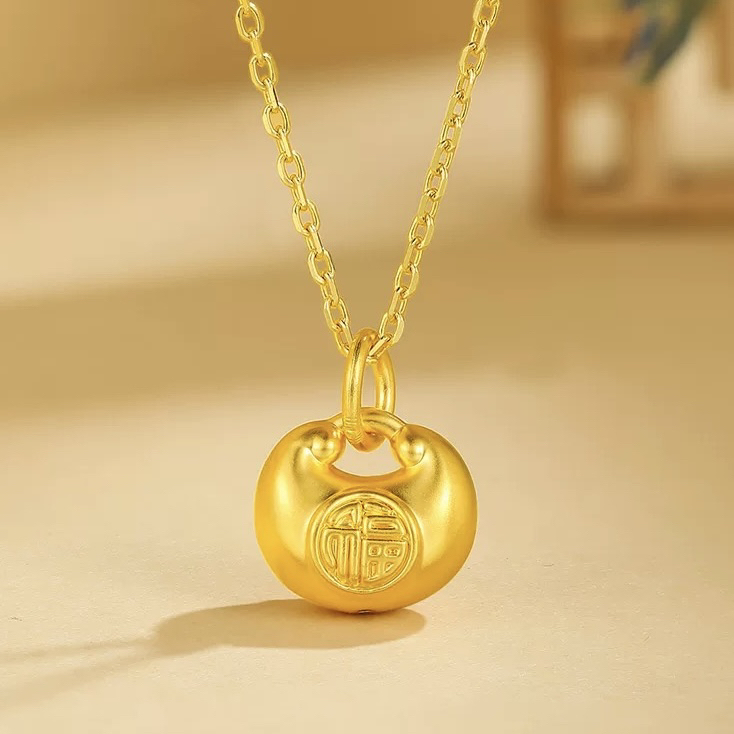 【水贝工厂】足金999精品胖福过基地质检带证书（带合金链）