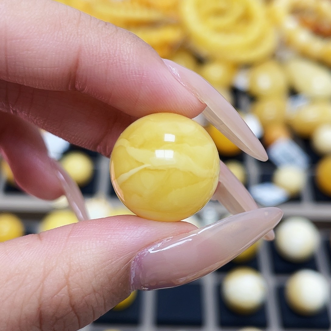 琥珀珠宝奇石未镶嵌海*17.1mm圆珠