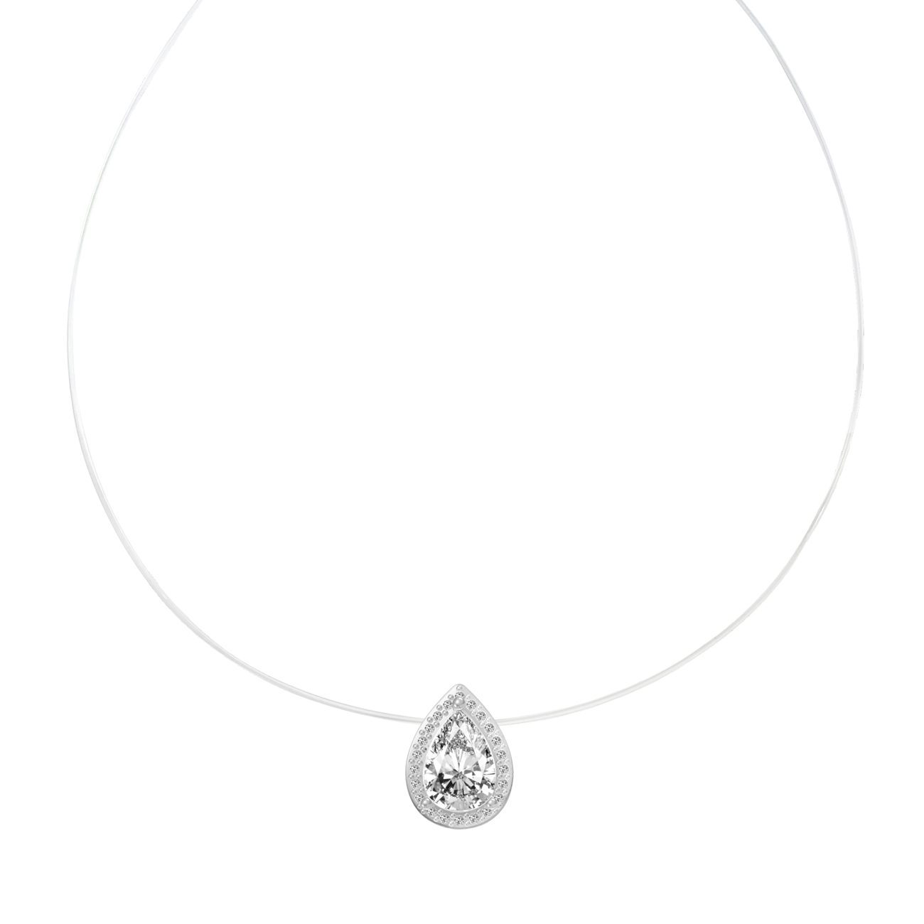 铜合金吊坠 美人泪水滴吊坠鱼线项链女轻奢小众气质锁骨链