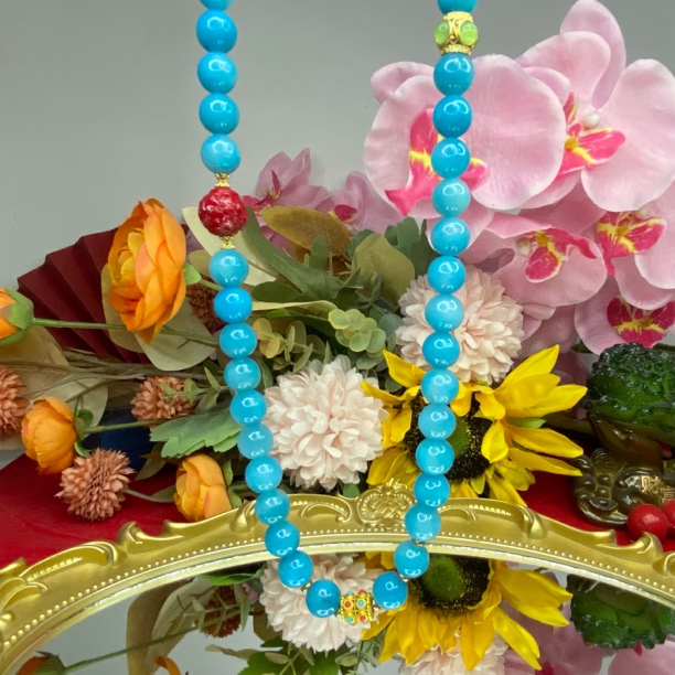 【正品保障】H004丝绒天蓝宝项链满含时尚饰品（多样性发一）