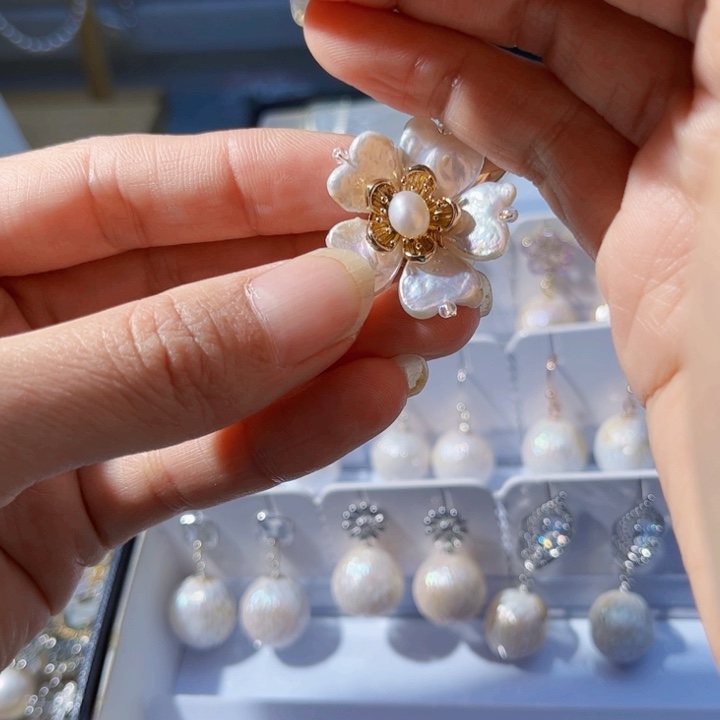 淡水珍珠吊坠银S925镶嵌