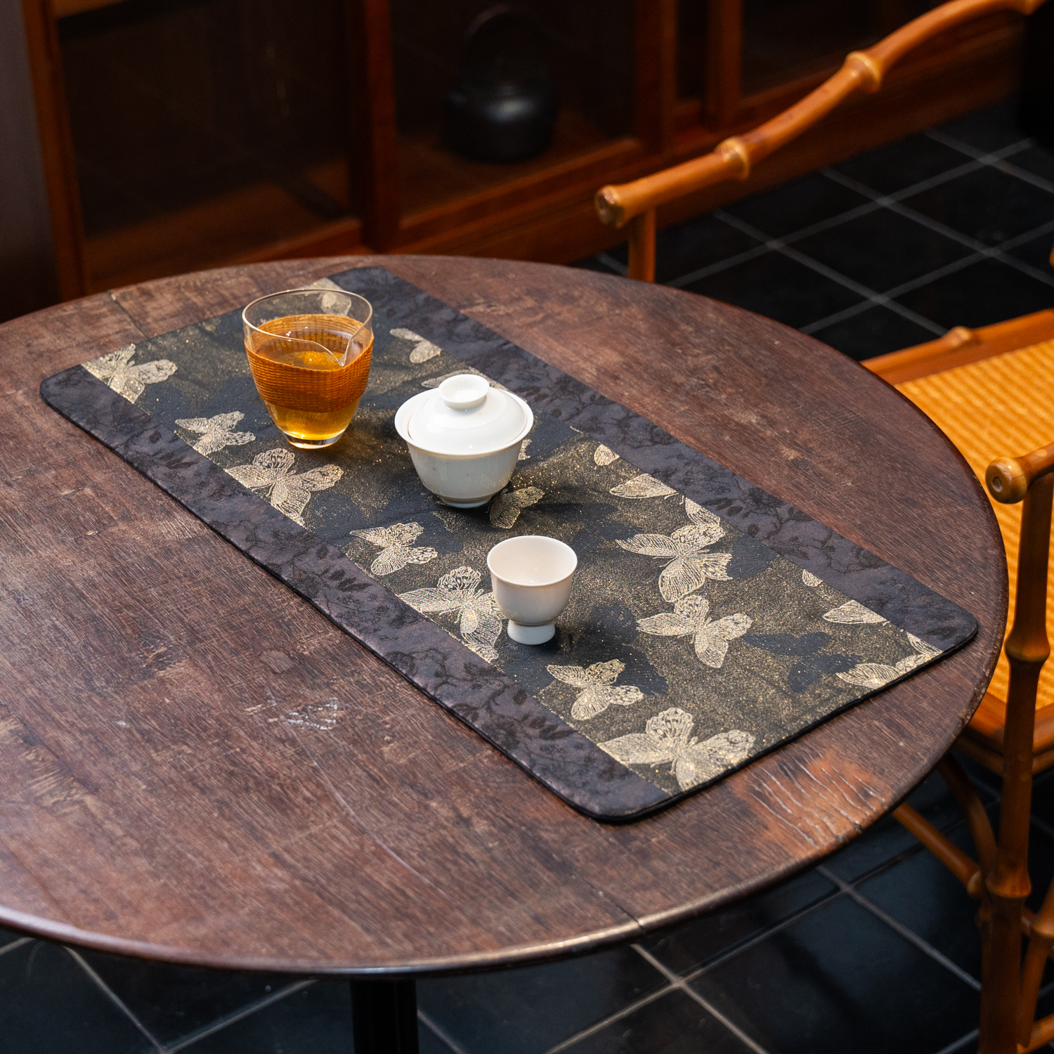 【金蝶】香云纱茶席主人席主人垫隔热垫喝茶道具零配