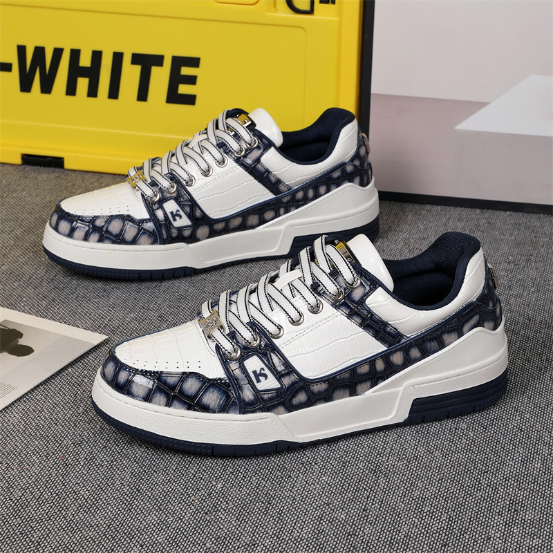 GUCL【头层牛皮】轻奢男鞋冬季新款小白鞋时尚百搭透气休闲板鞋男士