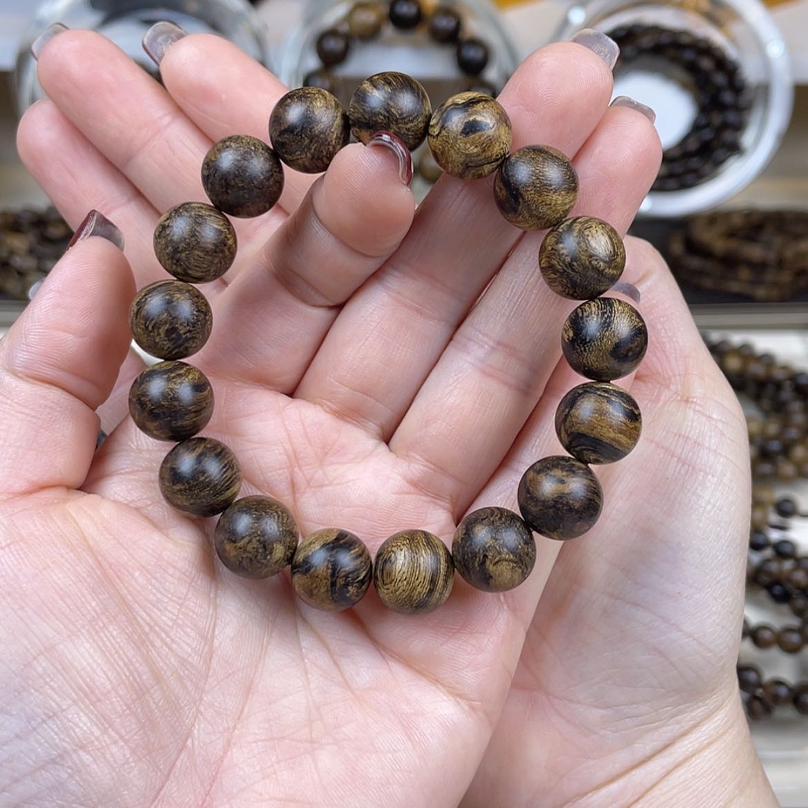 【闪购商品】沉香手串年****败越南芽庄白棋楠留疤