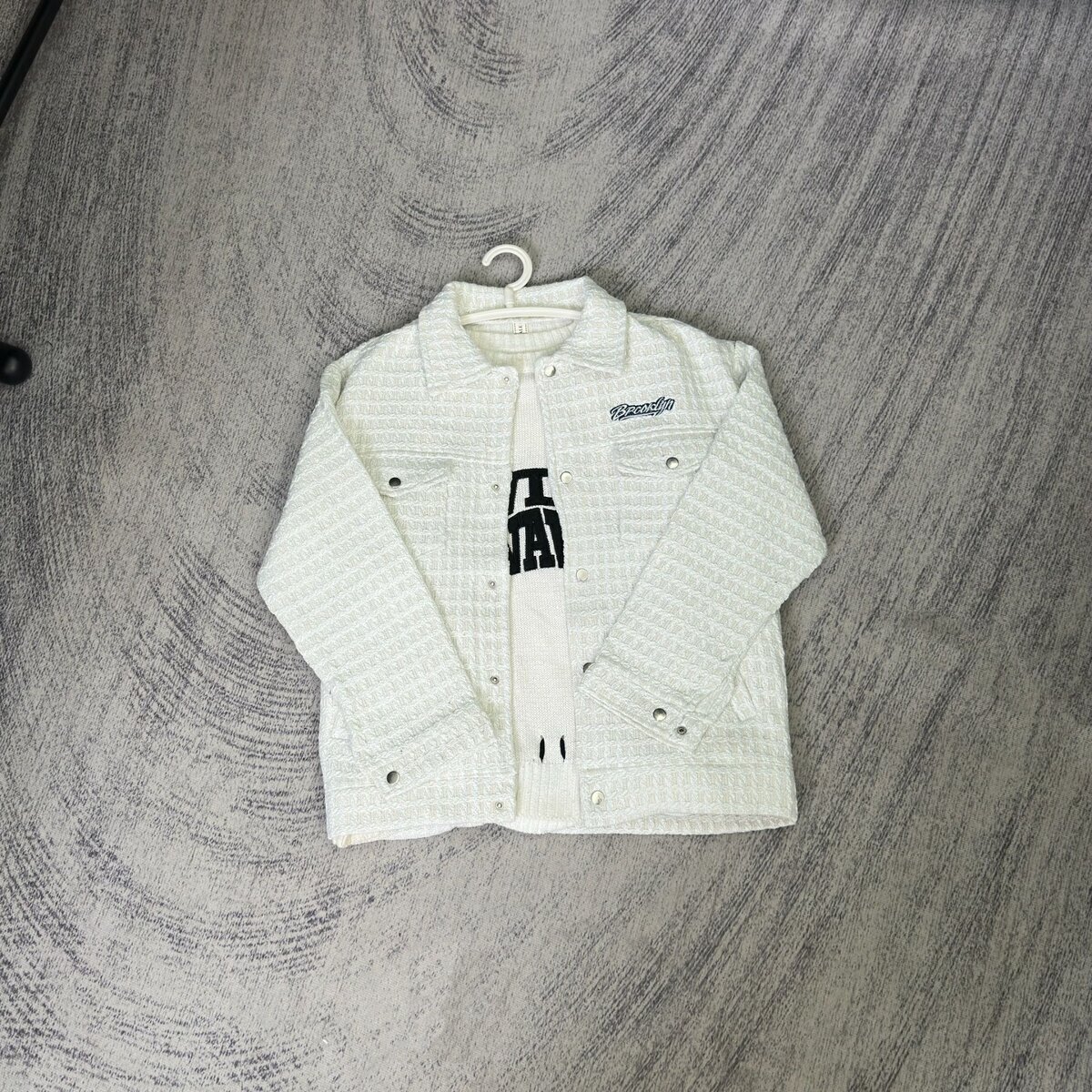 7748-BY小香风格子外套男女春秋韩版宽松百搭ins潮流夹克上衣