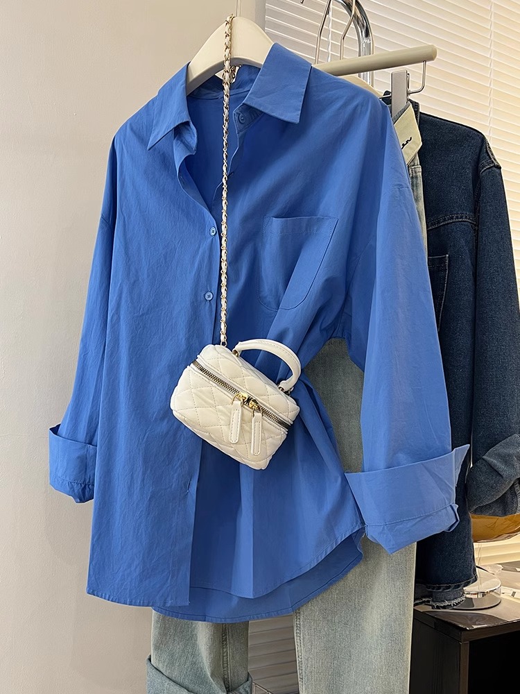 【一手货源档口店】新款设计感小众休闲宽松叠穿长袖衬衣外套上衣