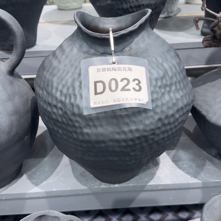 自***在瓷片景德镇高温花器编码023高34口10默认无孔