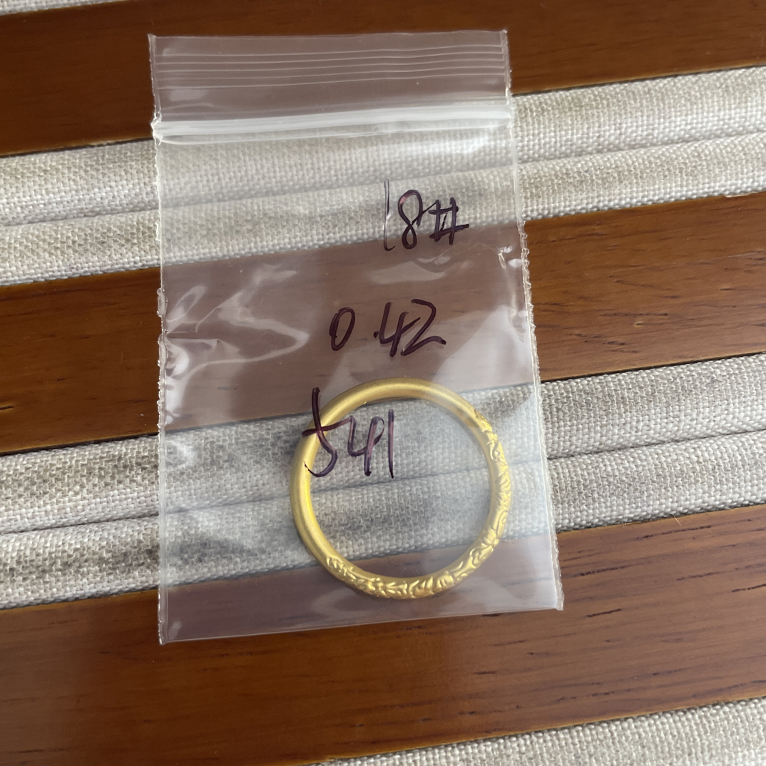 A8克重0.42 18号 樱花繁花戒指 足金999