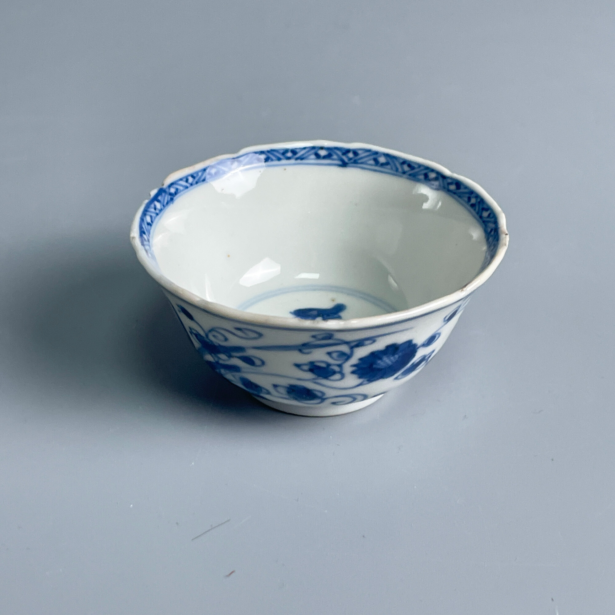 瓷器/古董清康熙青花花卉纹小杯-M2XLZ001819/收藏/文物/绣花张