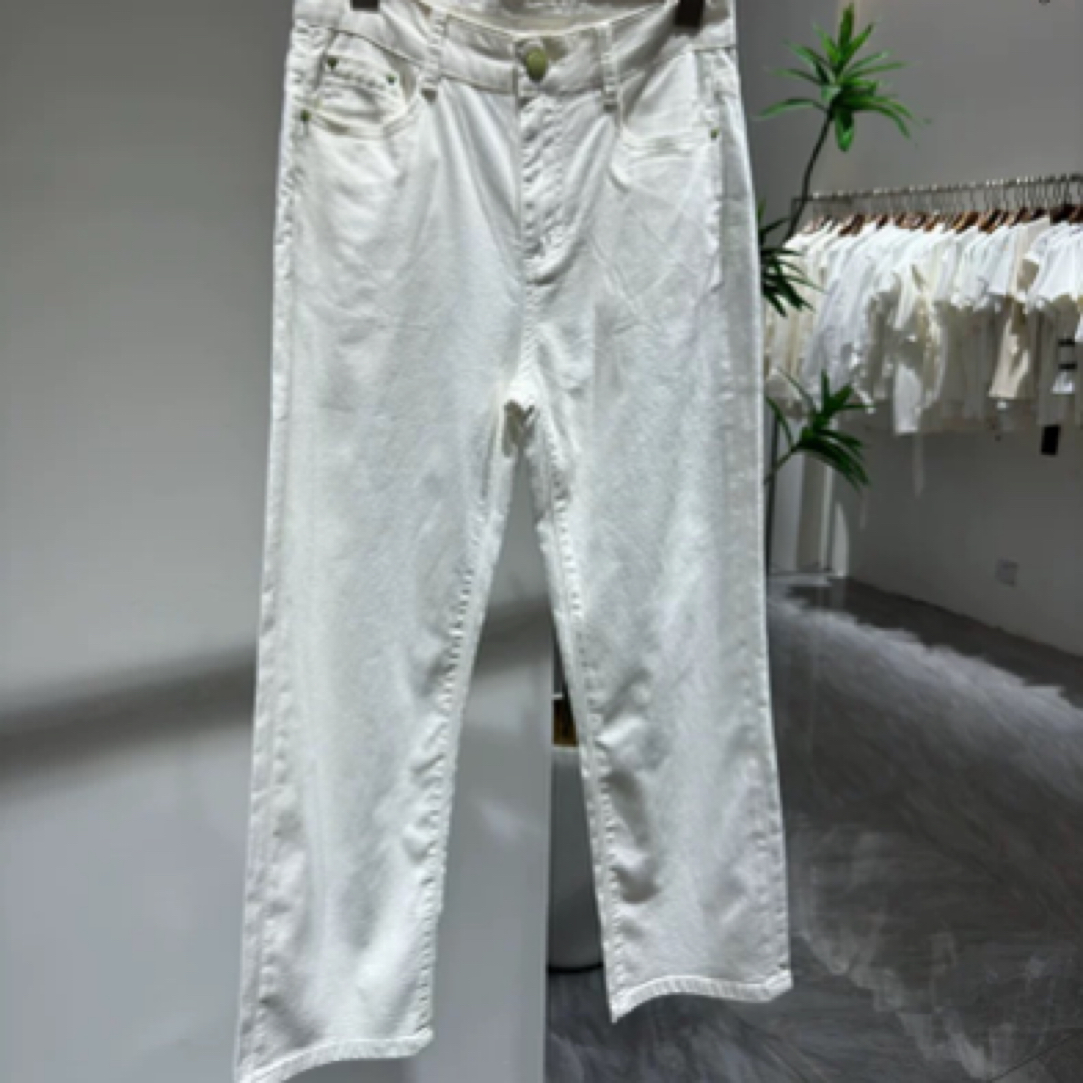 D50209夏季爆款高腰显瘦直筒九分牛仔裤