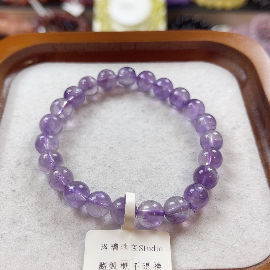 手串水晶未镶嵌薰衣草紫水 8m