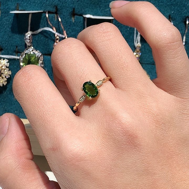 透辉石戒指银S925镶嵌