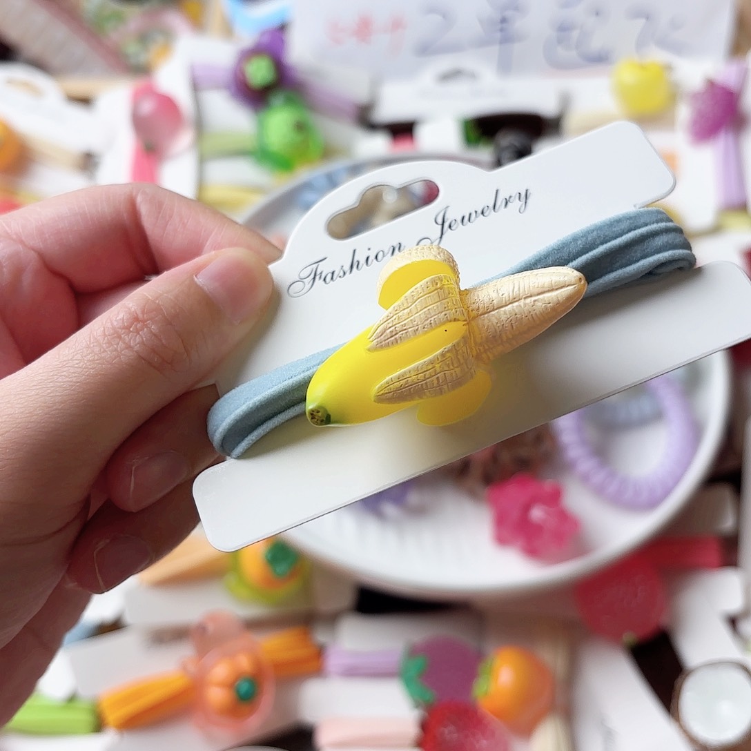 布艺非金属香蕉发绳