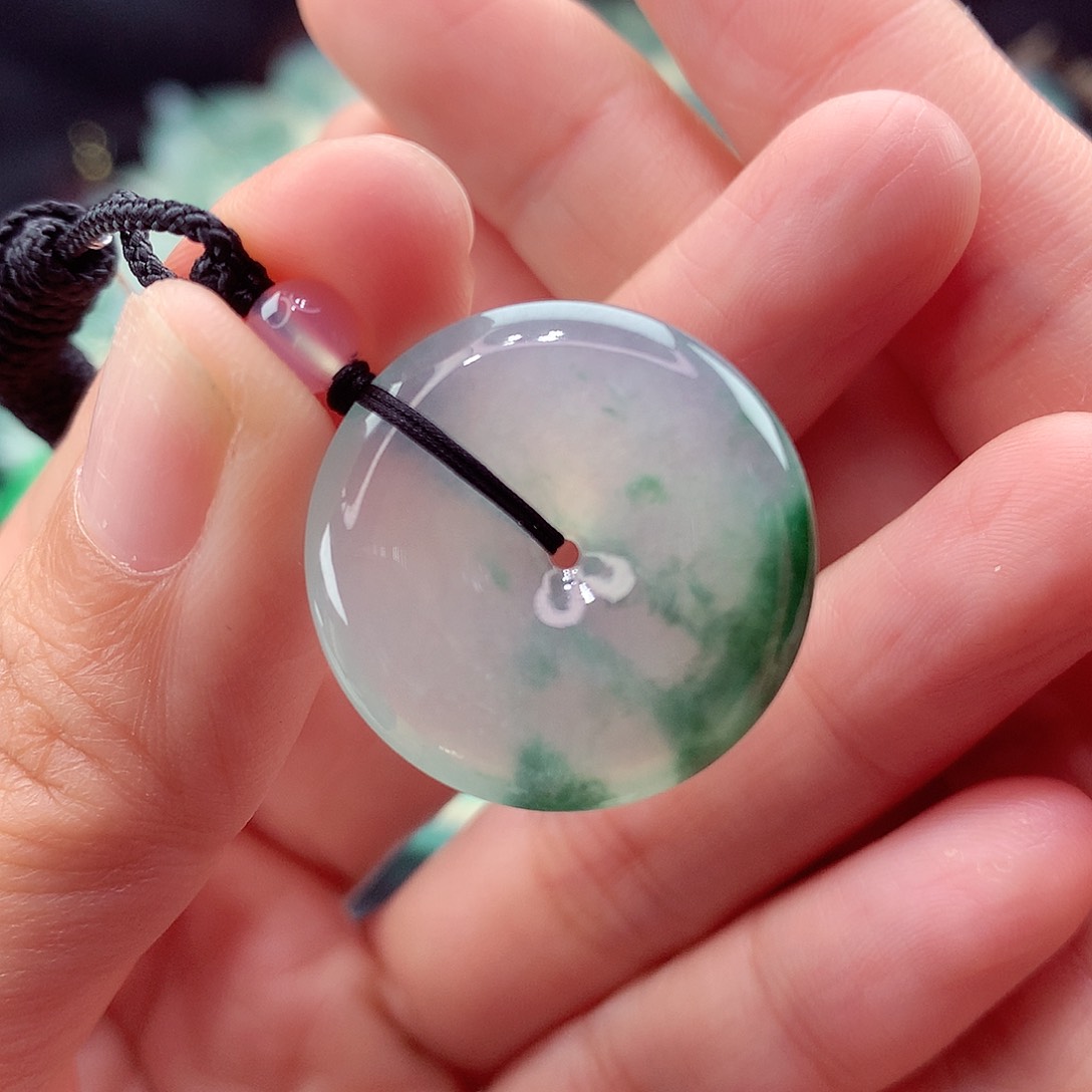 翡翠未镶嵌颈饰编号21-尺寸23.9/4.9