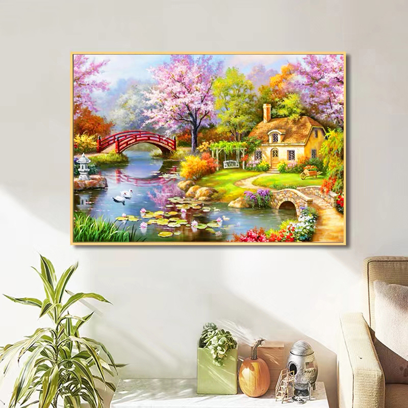 仙境梦幻家园钻石画2025新款风景十字绣客厅满钻diy手工粘贴