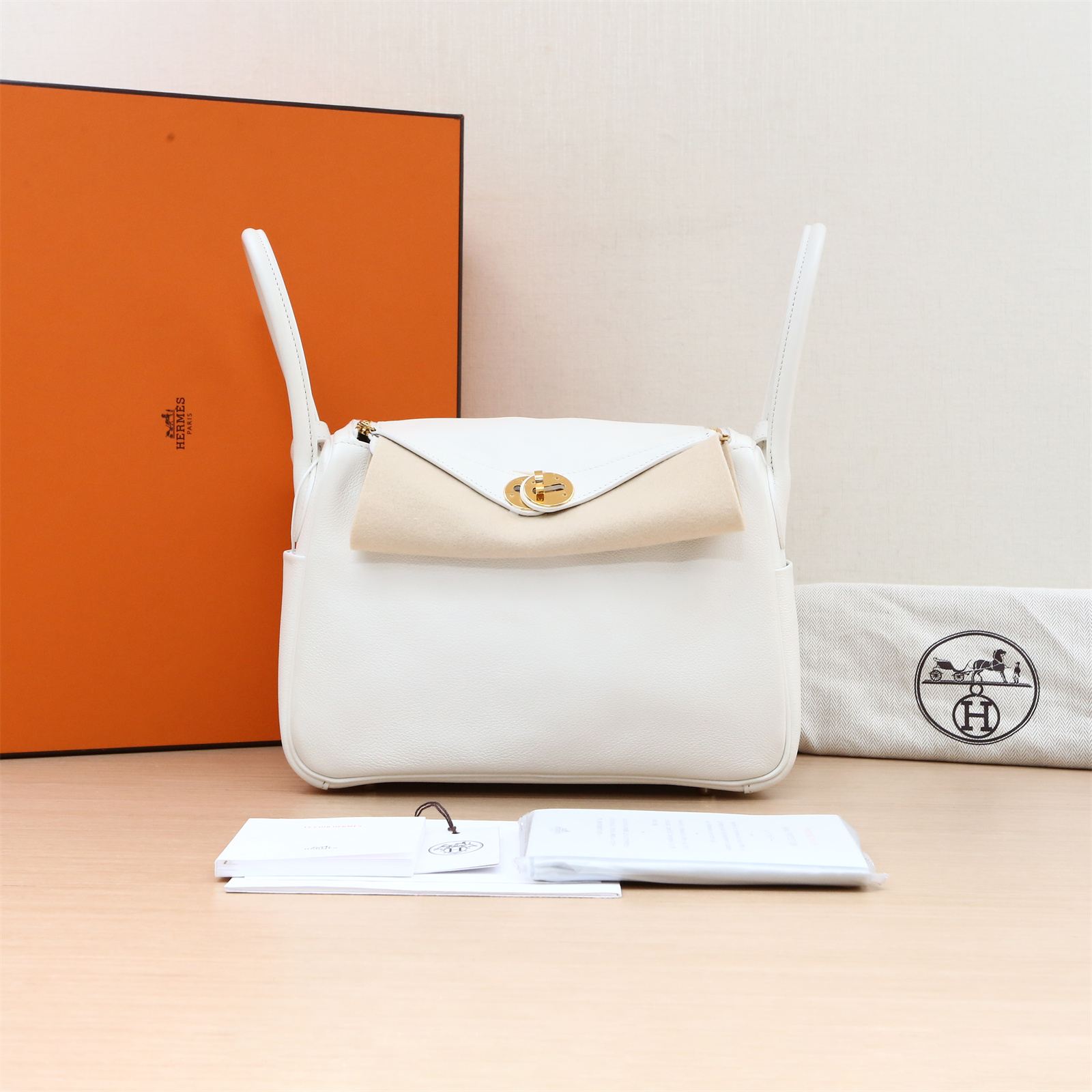 99新 Hermes/爱马仕 小花柳 单肩包 26 01白色 EC皮 U刻 金扣