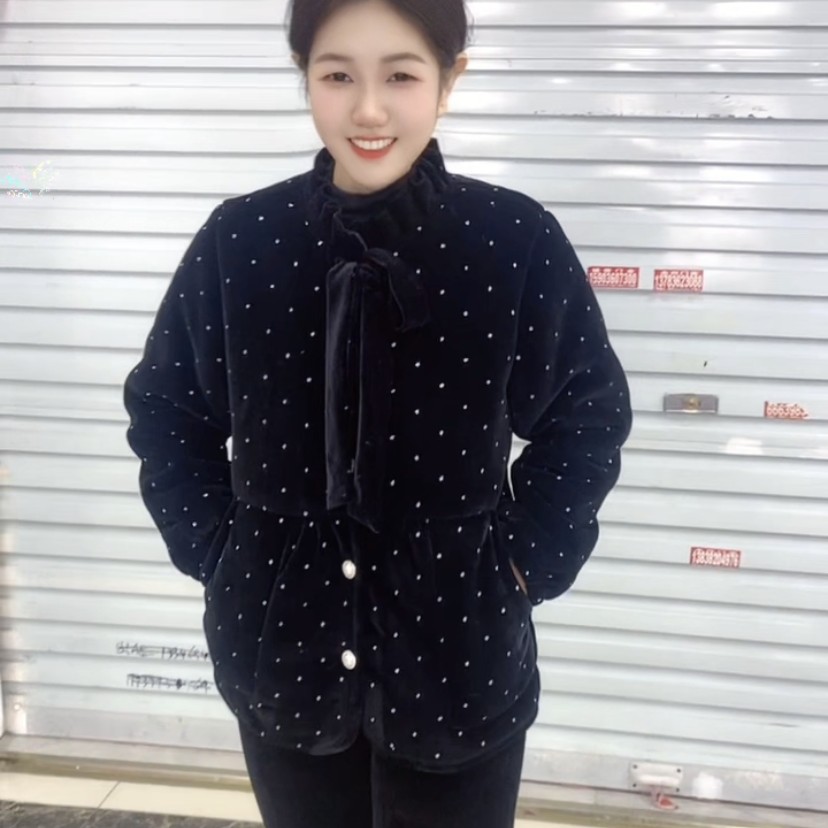 冬季三层夹棉加厚亮晶晶小香风长袖可外穿女士保暖家居服套装