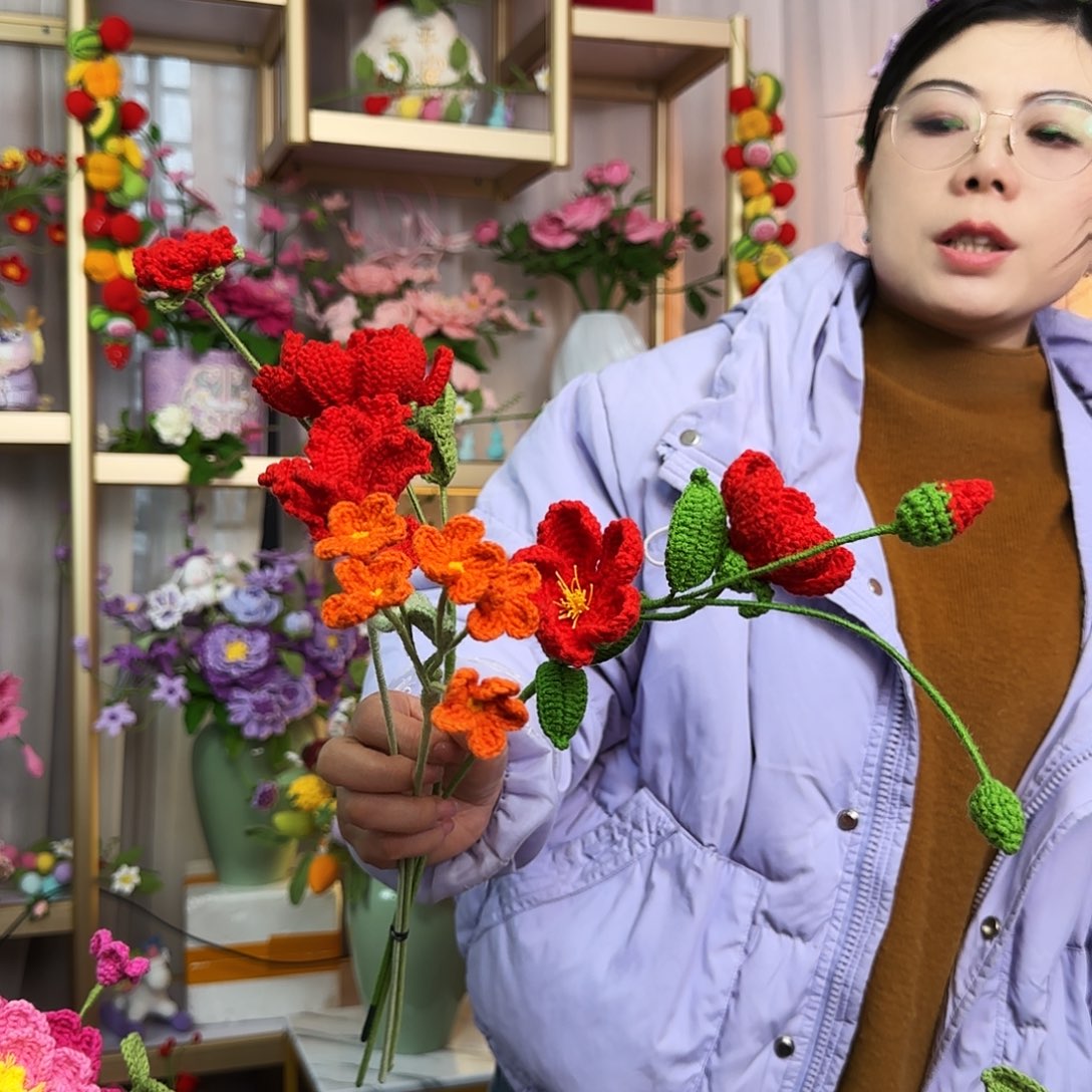 手工钩织设计花束