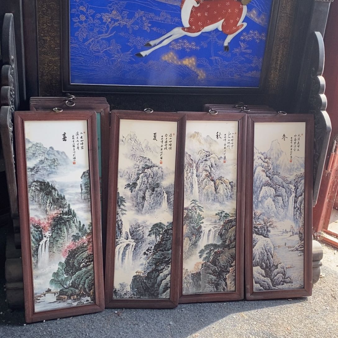 瓷片55*21*4 景德镇瓷板画柴窑烧制