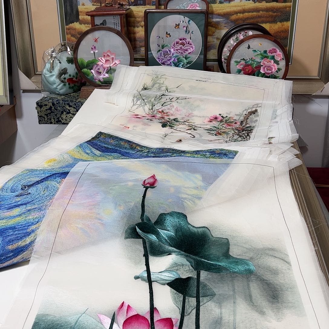 刺绣玲纯手工刺绣画