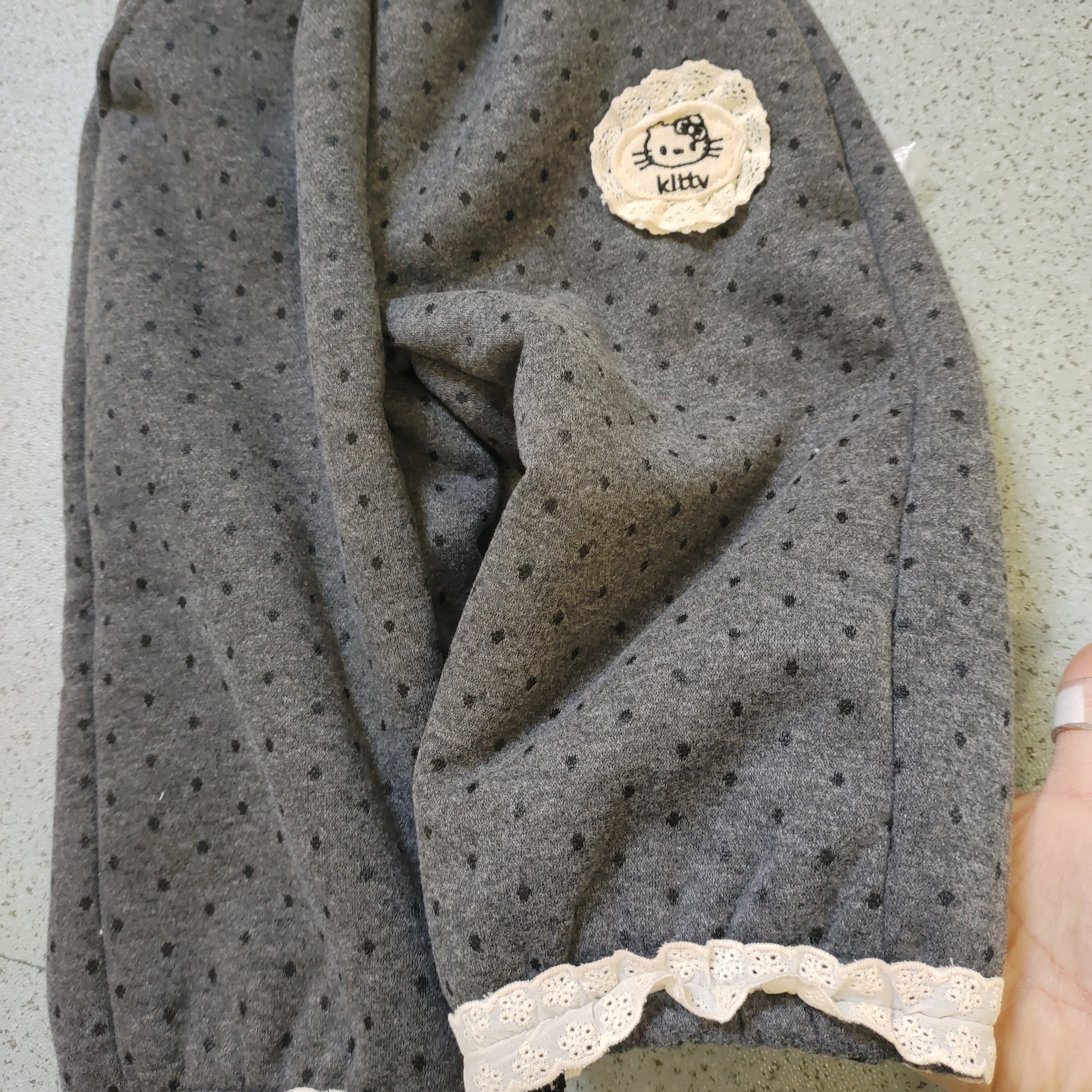 女童冬季韩系加绒加厚碎花格子蕾丝花边束脚休闲灯笼裤