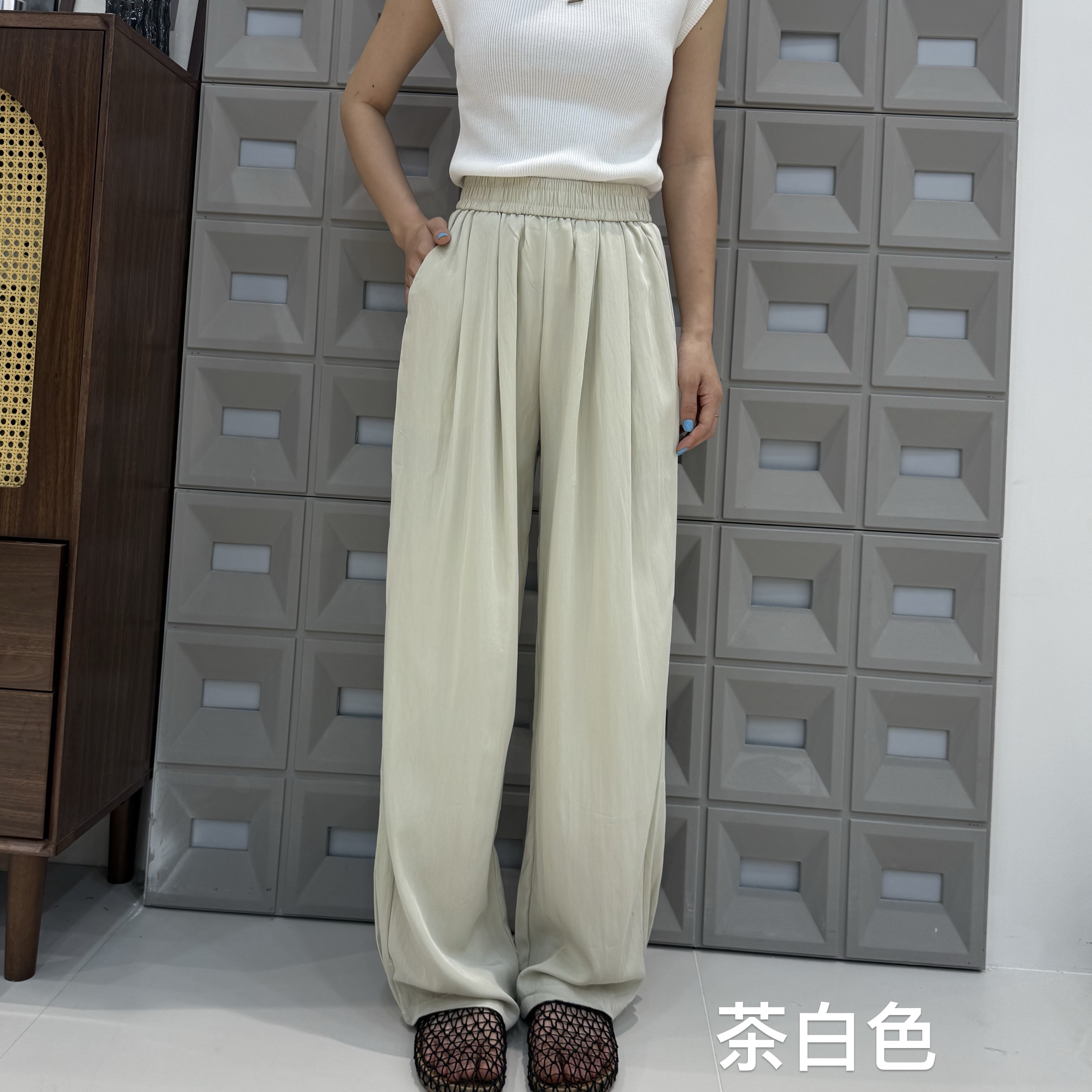 【坦姐严选 实体品质】四面横弹裤子高腰褶皱山本裤24022 