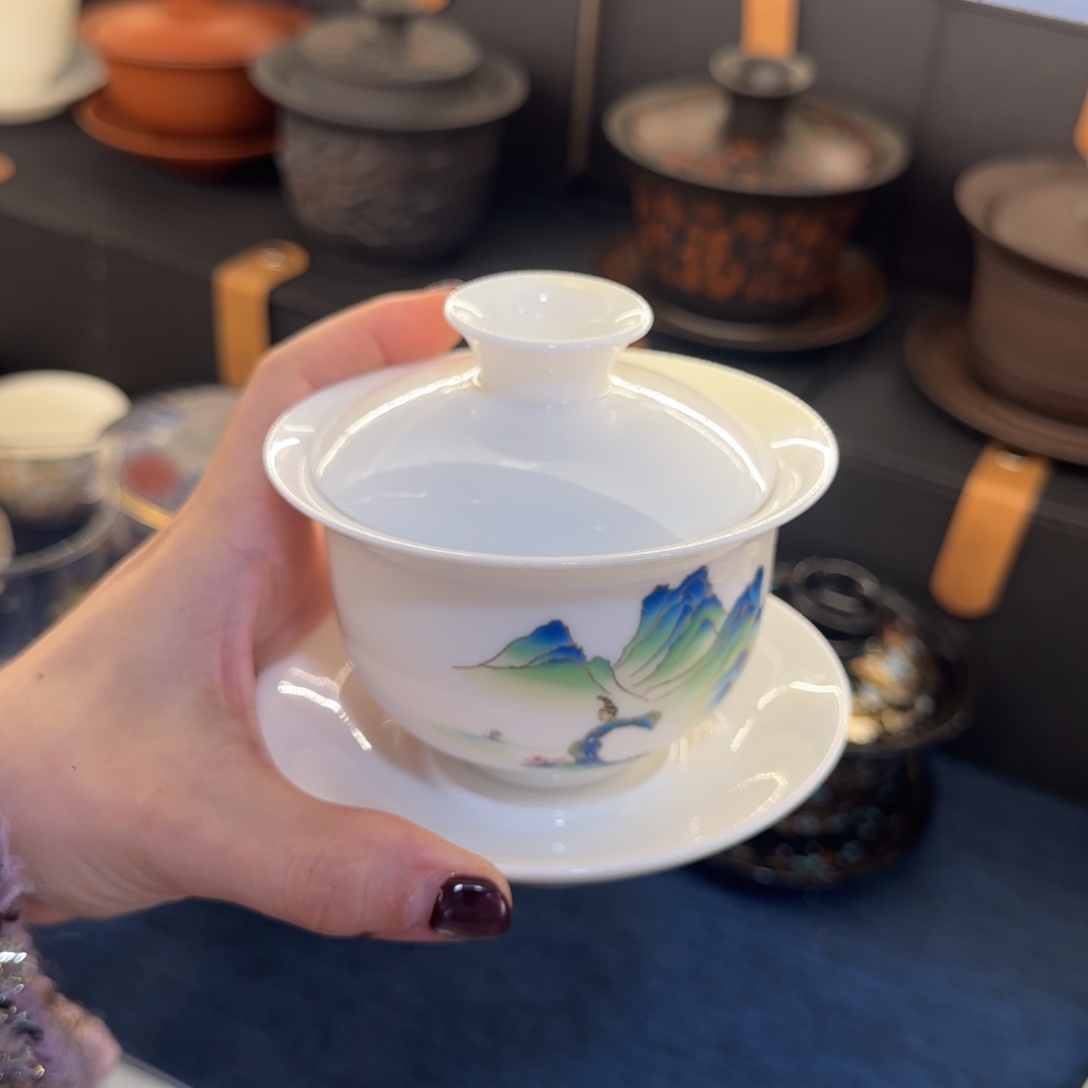 陶景德陶瓷盖碗茶具