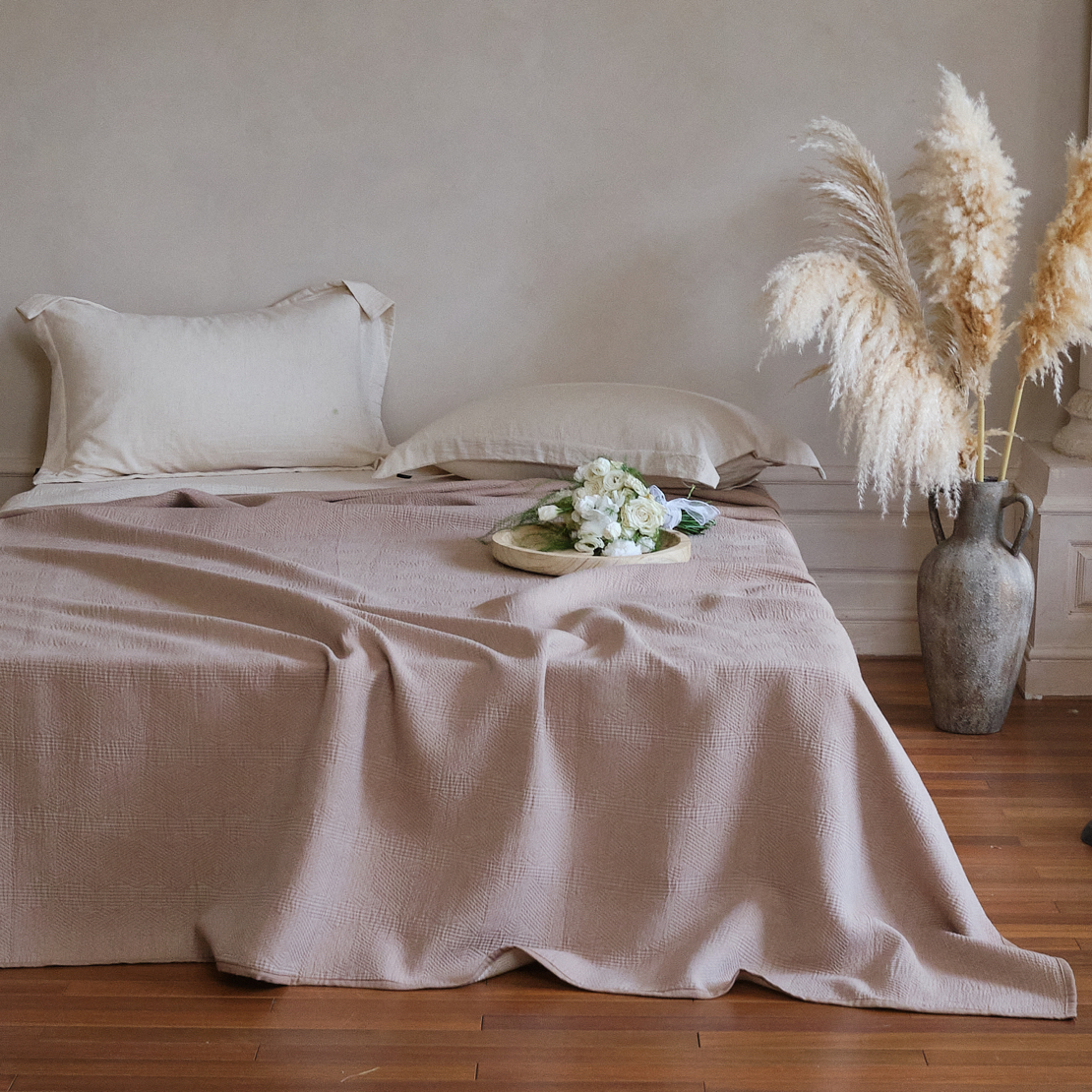 （美宿-former系列）初素多功能砂洗加大加厚盖毯可铺可盖