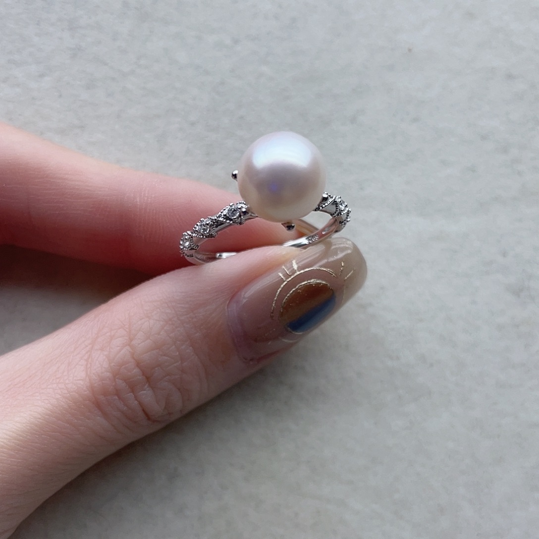 银S925镶嵌海水珍珠戒指53
