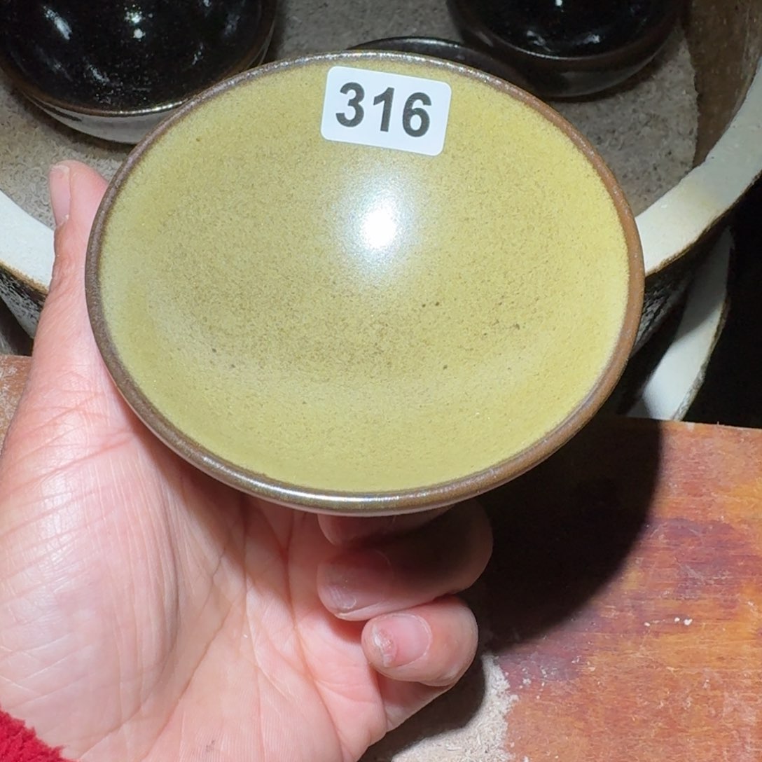 小雨茶盏，手工柴烧，围*