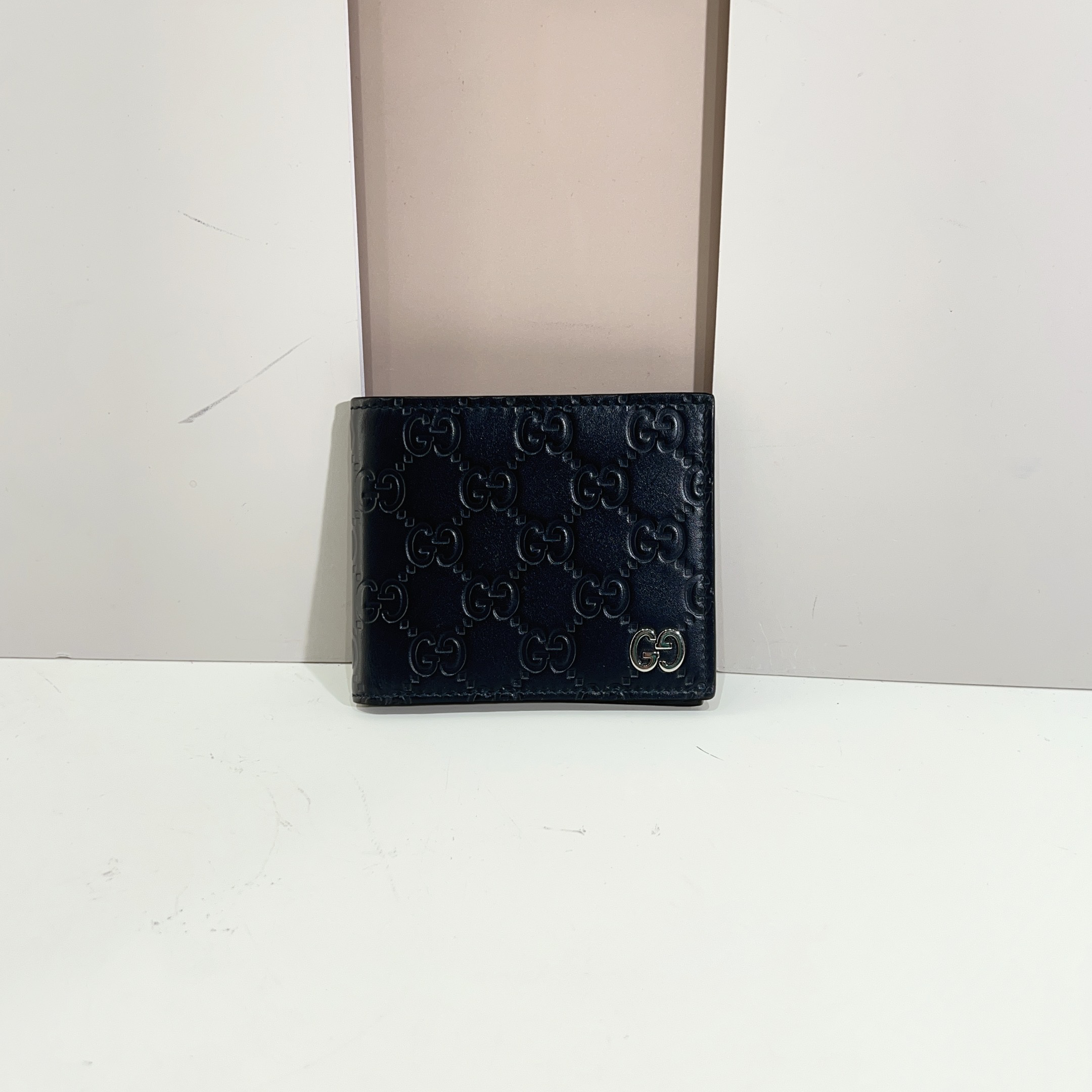 95新 GUCCI/古驰 古驰双G压纹男士对折钱包cj5134