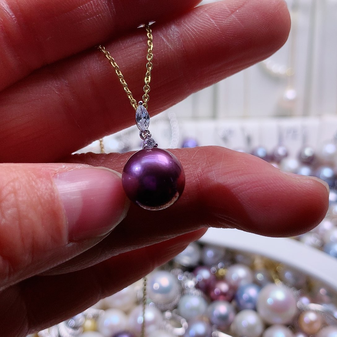 淡水珍珠吊坠(赠链)银S925镶嵌