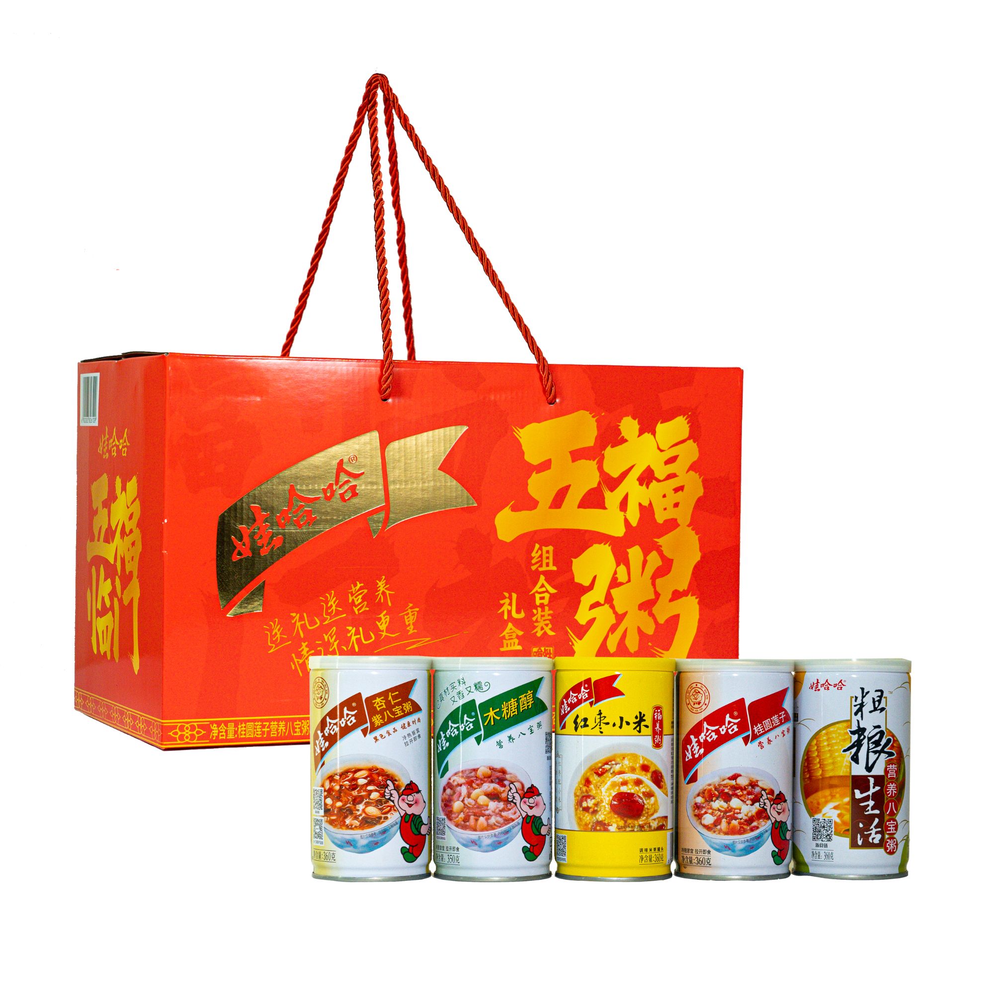 【娃哈哈】五福八宝粥360g*10瓶/盒