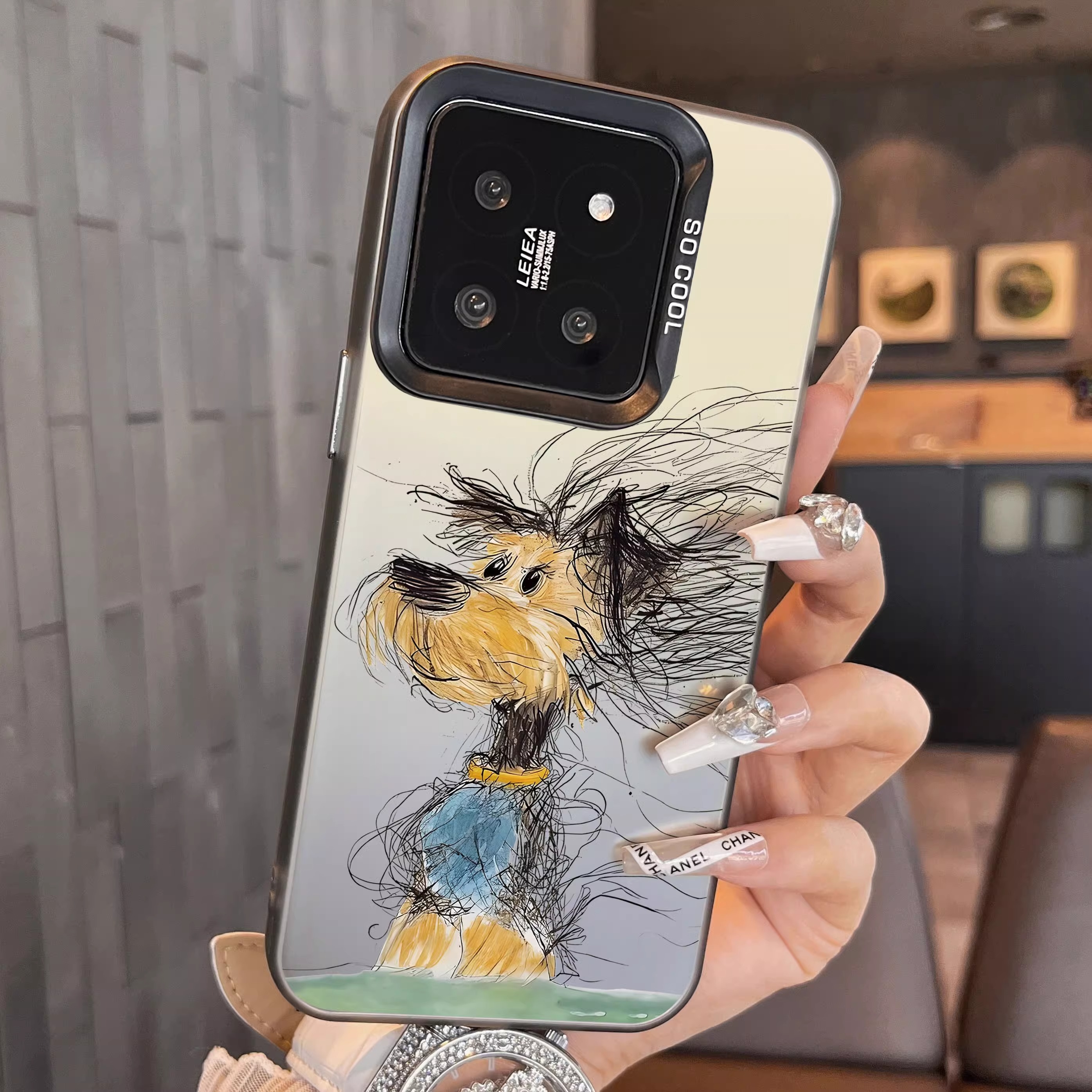 炸毛小狗适用苹果17华为oppo小米17红米荣耀vivo彩银一加手机壳