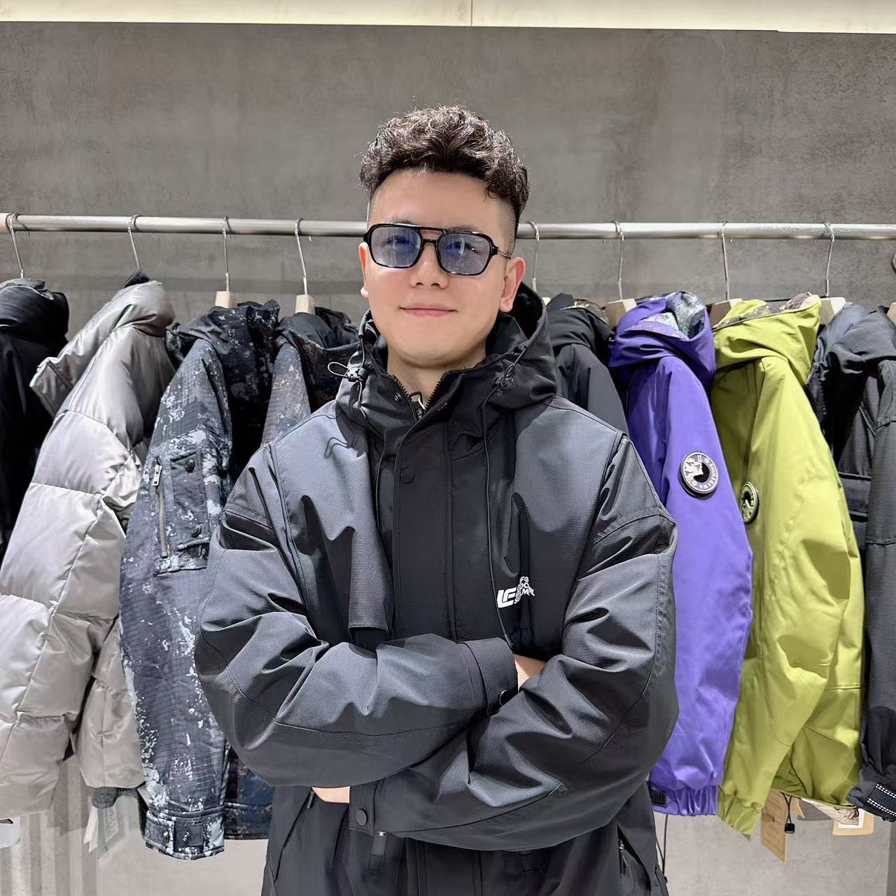 【90008杭派YS】都市穿搭纯色结构工装风情侣款立领羽绒服