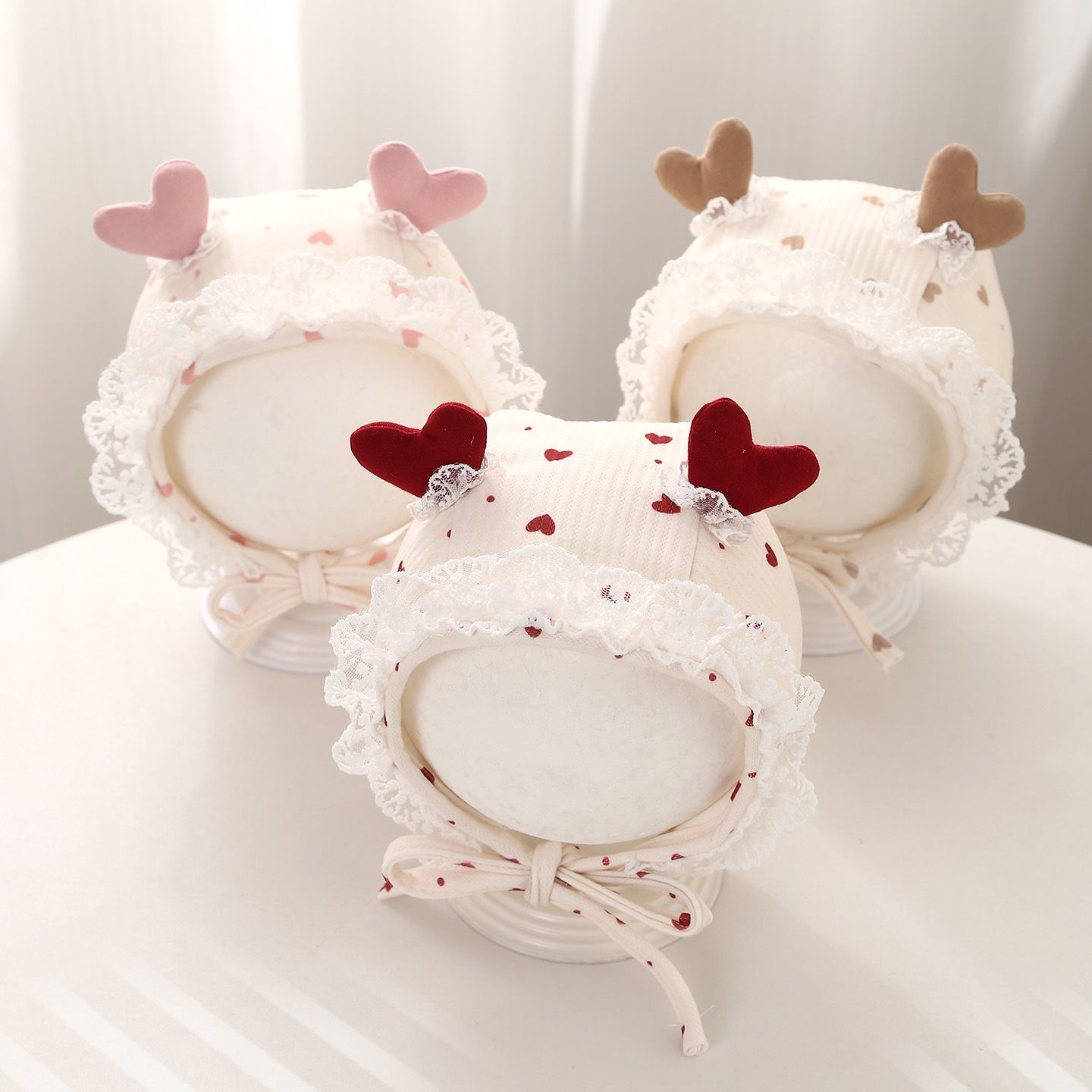 婴儿帽子春秋季薄款宝宝女公主风护耳帽婴幼儿洋气胎帽冬季卤门帽